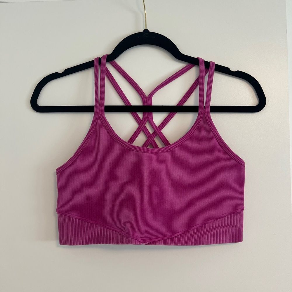 Women's Pink Strappy Sports Bra